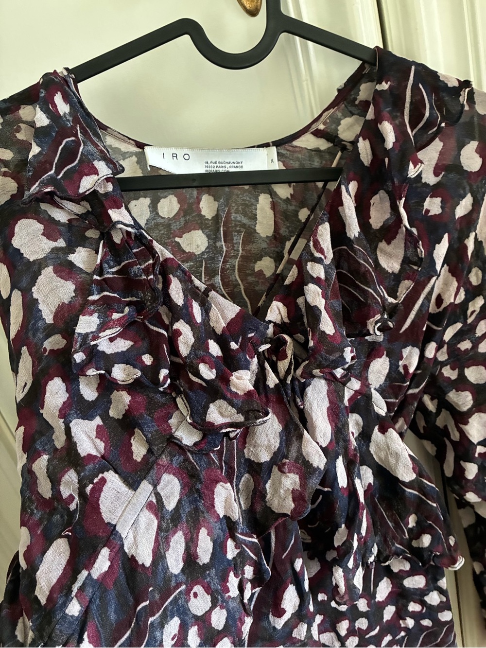 IRO patterned semi sheer flowy blouse - Picture 3 of 5
